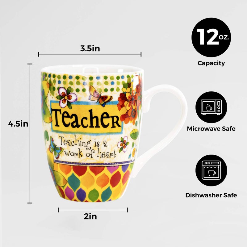 Divinity Boutique Ceramic Mug Mug & Note Stack, Teacher, 12 ounce - Image 4